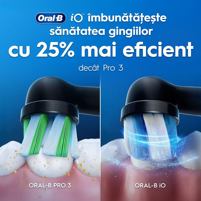Set 2 Periuta de dinti electrice ORAL-B iO2, 8800 miscari/min, Timer, 3 programe, 2 capate, negru - WALTI WALTI