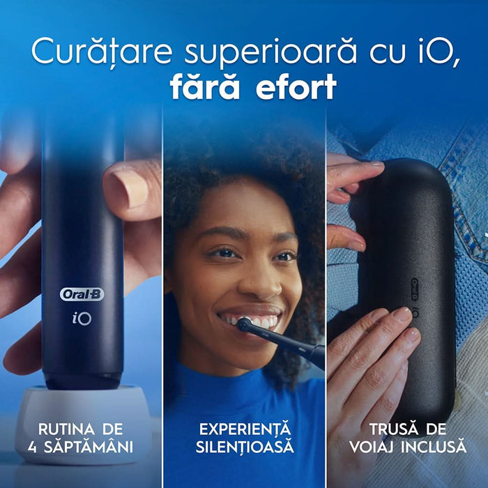 Set 2 Periuta de dinti electrice ORAL-B iO2, 8800 miscari/min, Timer, 3 programe, 2 capate, negru - WALTI WALTI