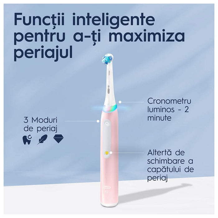 Periuta de dinti electrica ORAL-B iO3, 3 programe, 1 capat, roz WALTI