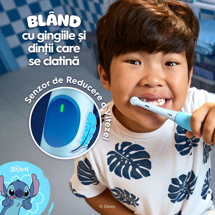 Periuta de dinti electrica copii ORAL-B iO Kids Disney Stitch, 3 programe, 1 capat, albastru WALTI