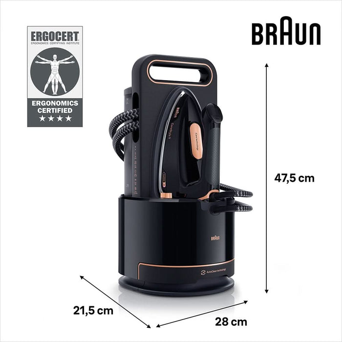 Statie de calcat BRAUN CareStyle 9 IS9090BK, 2700W, 750g/min, 2l, talpa Eloxal Plus, negru-auriu - WALTI WALTI