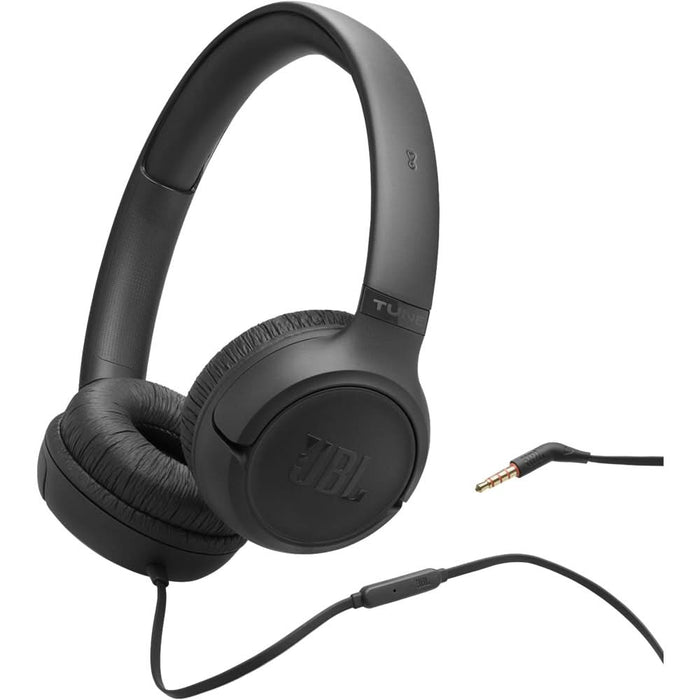 Casti JBL Tune 530, Cu fir, On-ear, Microfon, Jack 3.5mm, negru WALTI