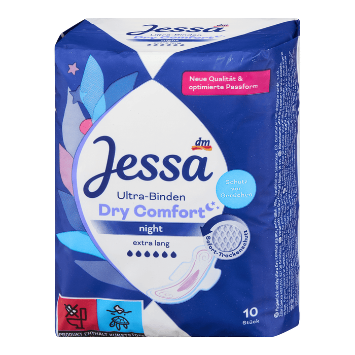 Jessa Absorbante igienice ultra Dry Comfort Night, 10 buc - WALTI WALTI