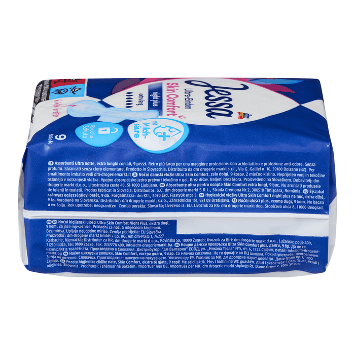 Jessa Absorbante Skin Comfort Night Plus, 9 buc - WALTI WALTI