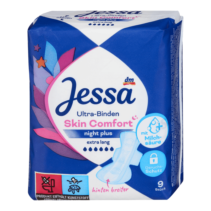 Jessa Absorbante Skin Comfort Night Plus, 9 buc - WALTI WALTI