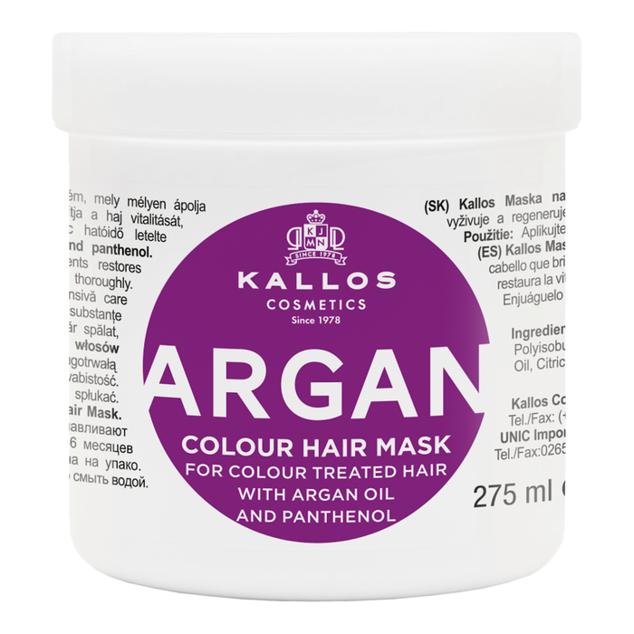 KALLOS Mască cu ulei de argan pentru păr vopsit, 275 ml WALTI