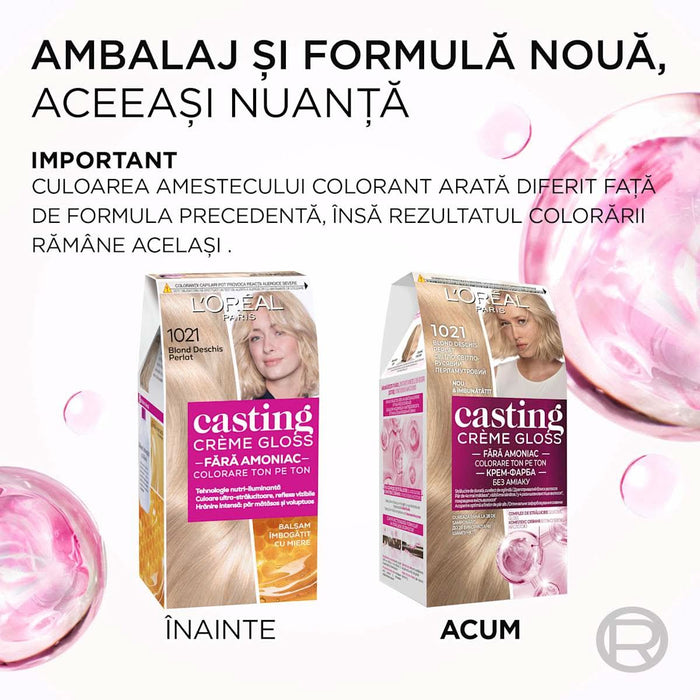 L'ORÉAL PARiS casting CRÈME GLOSS Vopsea păr 1021 blond deschis, 1 buc WALTI