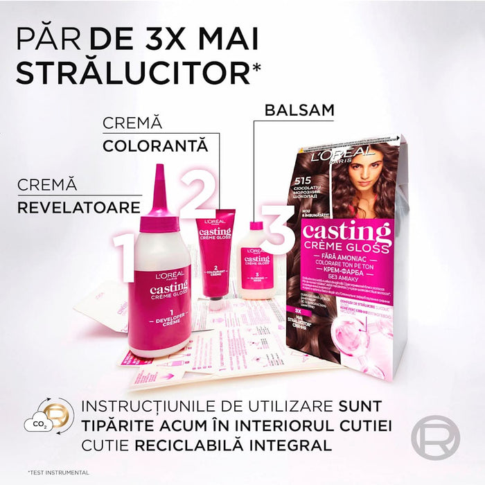 L'ORÉAL PARiS casting CRÈME GLOSS Vopsea păr 3102 şaten închis polar, 1 buc WALTI