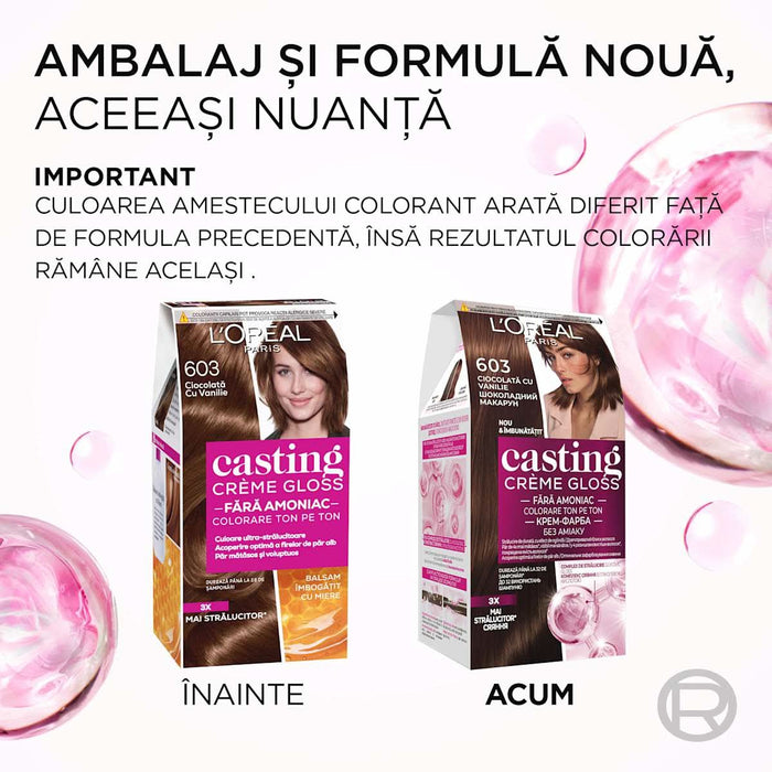 L'ORÉAL PARiS casting CRÈME GLOSS Vopsea păr 603 ciocolată cu vanilie, 1 buc WALTI