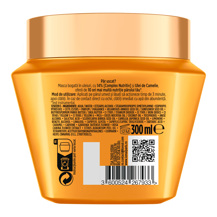 L'ORÉAL PARiS ELSEVE Mască pentru păr cu Ulei Extraordinar, 300 ml WALTI