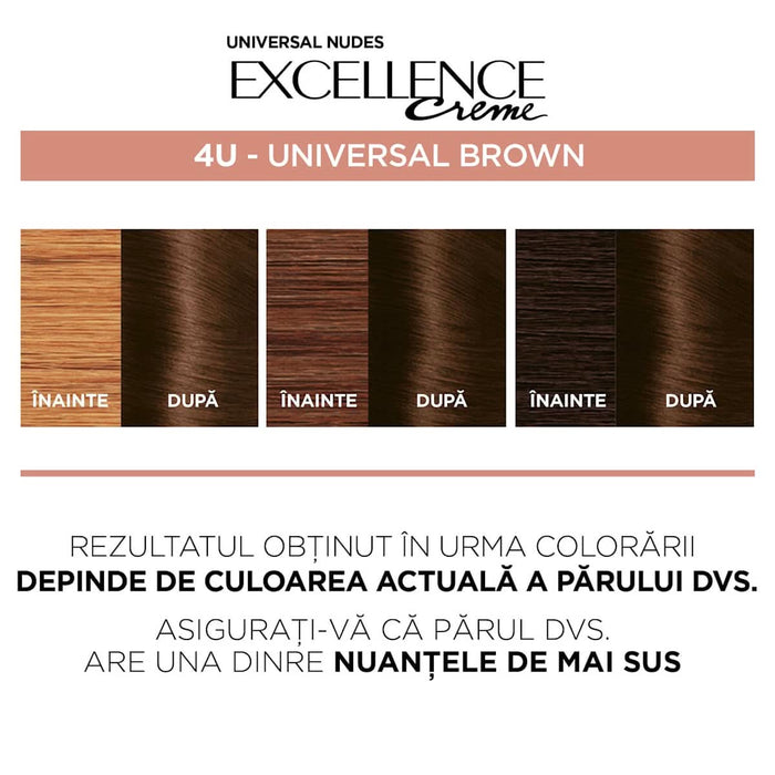 L'ORÉAL PARiS EXCELLENCE Creme Vopsea de păr permanentă 4U universal brown, 1 buc WALTI