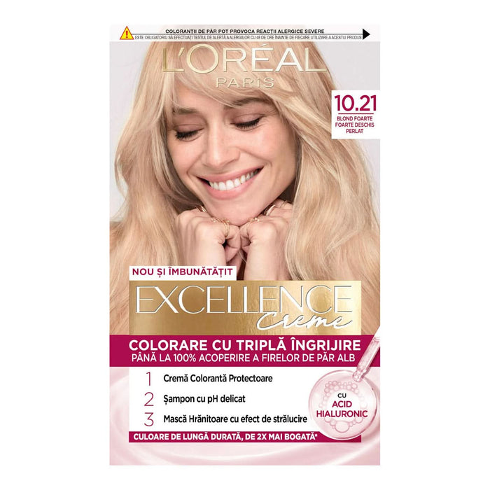 L'ORÉAL PARiS EXCELLENCE Creme Vopsea de păr permanentă cu amoniac 10.21, 1 buc WALTI