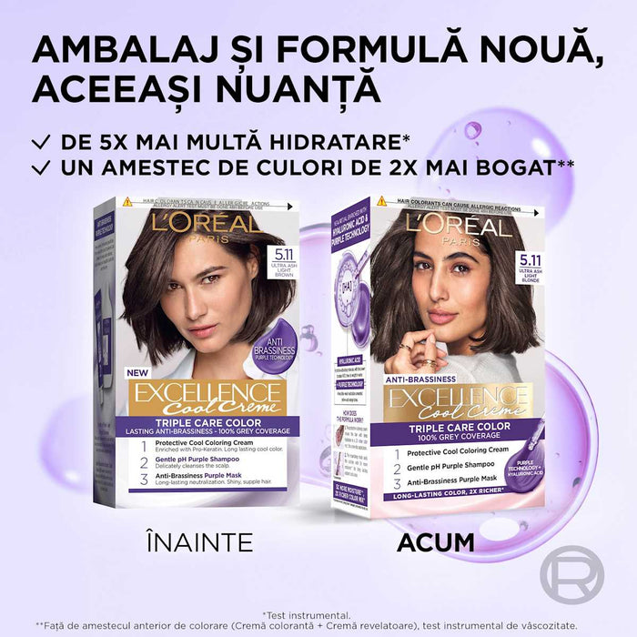 L'ORÉAL PARiS EXCELLENCE Creme Vopsea de păr permanentă cu amoniac 5.11, 1 buc WALTI
