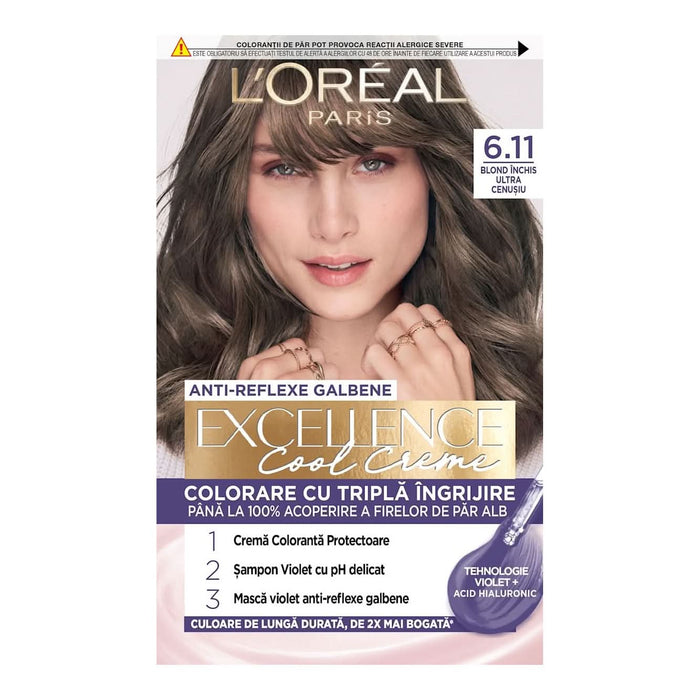 L'ORÉAL PARiS EXCELLENCE Creme Vopsea de păr permanentă cu amoniac 6.11, 1 buc WALTI