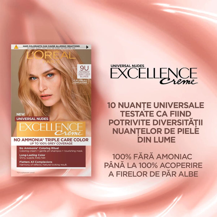 L'ORÉAL PARiS EXCELLENCE Creme Vopsea permanentă 9U light blonde, 1 buc WALTI