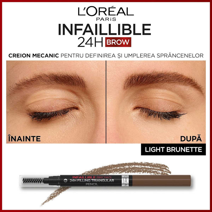 L'ORÉAL PARiS Infaillible Brows creion pentru sprâncene n.5.0 Light Brunette, 1 buc WALTI