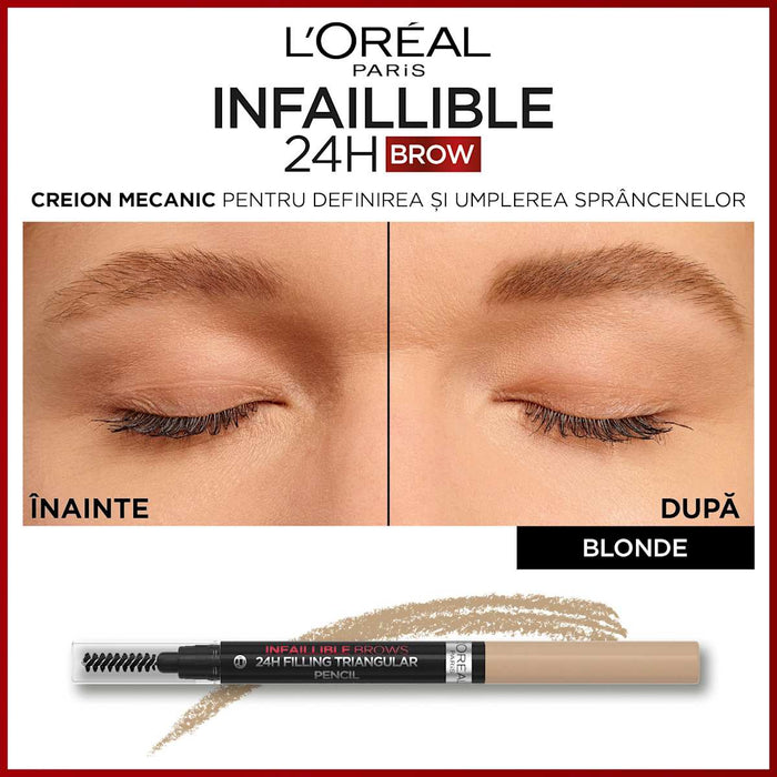 L'ORÉAL PARiS Infaillible Brows creion pentru sprâncene n.7.0 Blonde, 1 buc WALTI