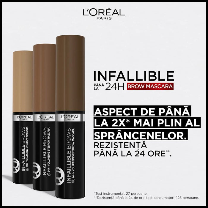 L'ORÉAL PARiS Infaillible mascara pentru sprâncene 108 Brunet Închis, 4,9 ml WALTI