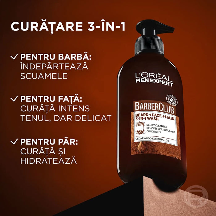 L'ORÉAL PARiS MEN EXPERT Gel de curățare 3-în-1 pentru bărbați, 200 ml WALTI