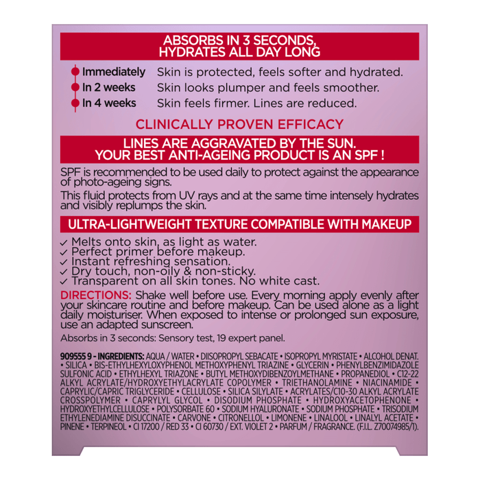 L'ORÉAL PARiS REVITALIFT Fluid redensificator hidratant cu factor de protecție solară SPF 30, 40 ml WALTI
