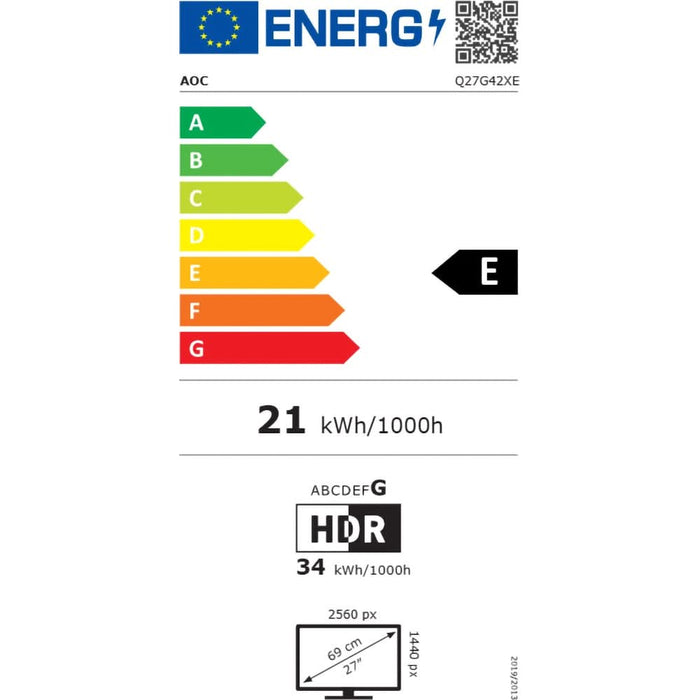 Monitor Gaming WLED Fast IPS AOC Q27G42XE, 27", QHD, 180Hz, HRD10, boxe, negru - WALTI WALTI