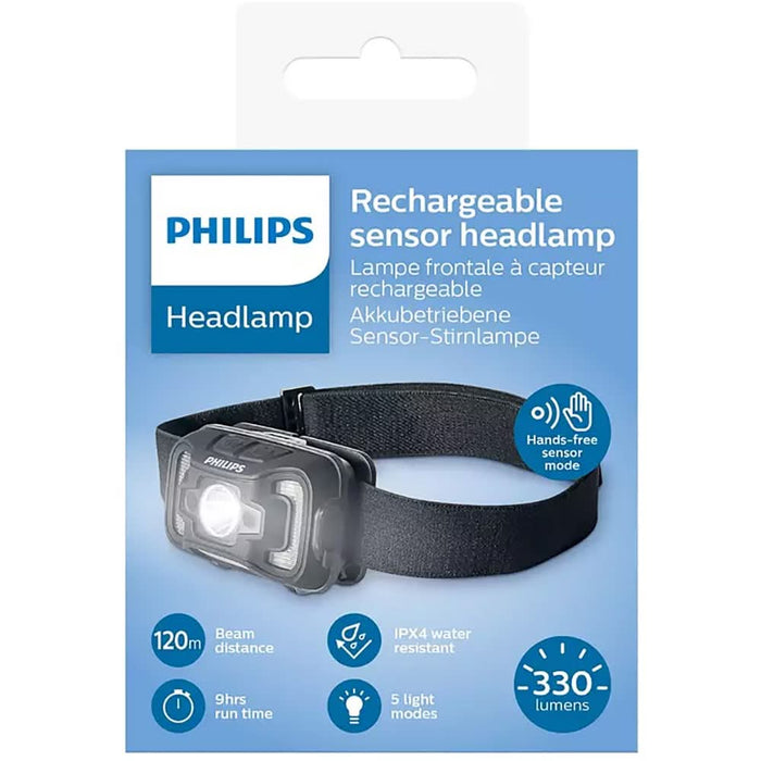 Lanterna LED frontala PHILIPS SFL2000RH/10, 330 lumeni, acumulator, negru WALTI