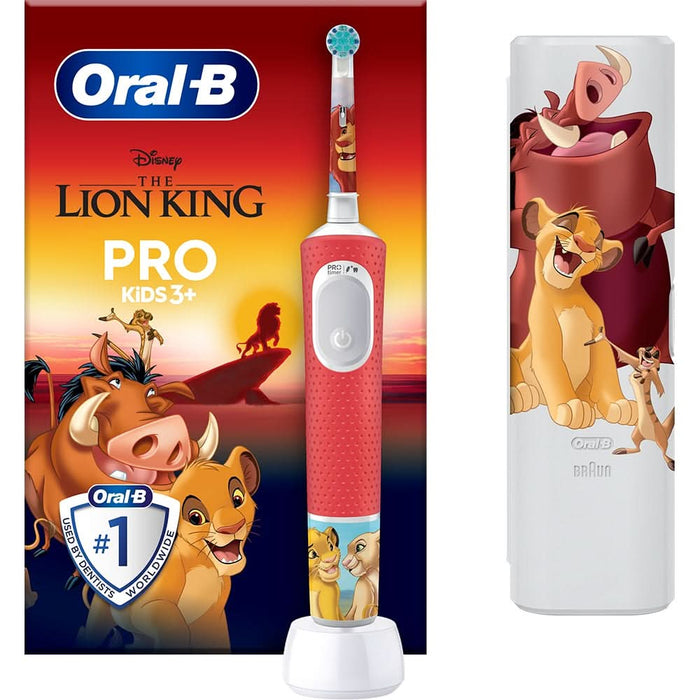 Periuta de dinti electrica copii ORAL-B Pro Kids Lion King, 7600 miscari/min, 2 programe, 1 capat, rosu WALTI
