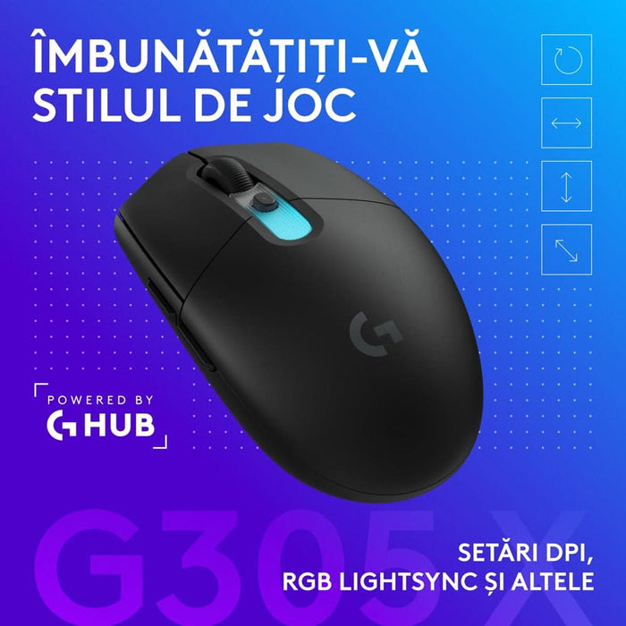 Mouse Gaming Wireless LOGITECH G305 X Superlight, 44000 dpi, negru WALTI
