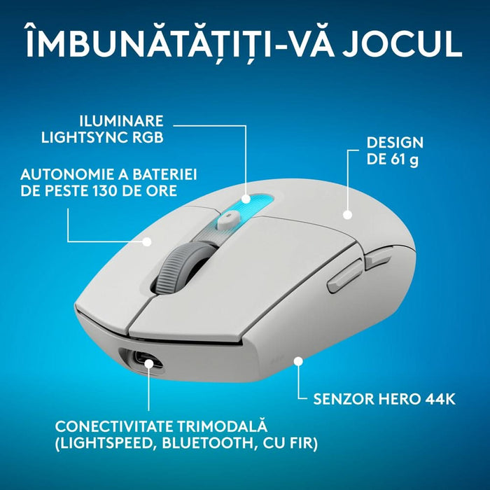 Mouse Gaming Wireless LOGITECH G305 X Superlight, 44000 dpi, alb WALTI