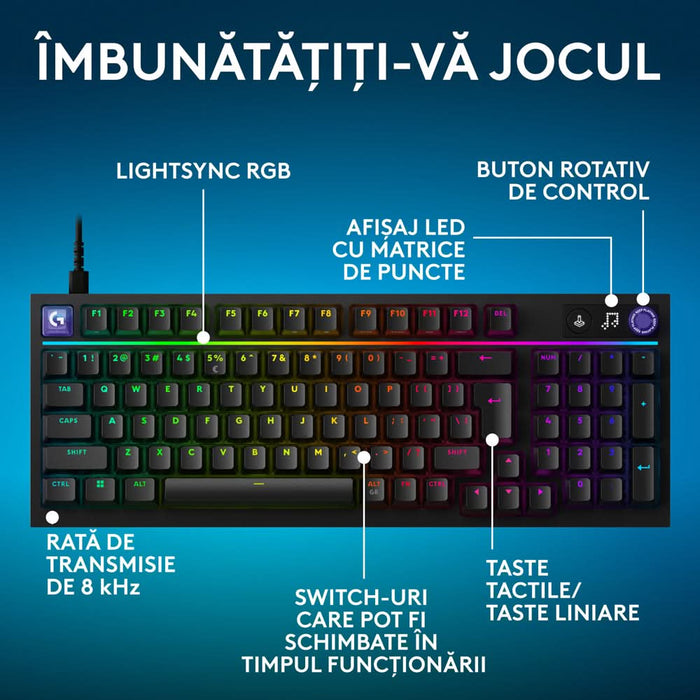 Tastatura Gaming LOGITECH G316 X, USB, Layout US, negru WALTI