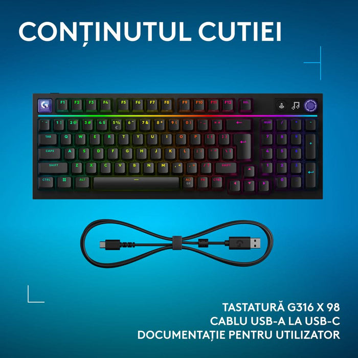 Tastatura Gaming LOGITECH G316 X, USB, Layout US, negru WALTI