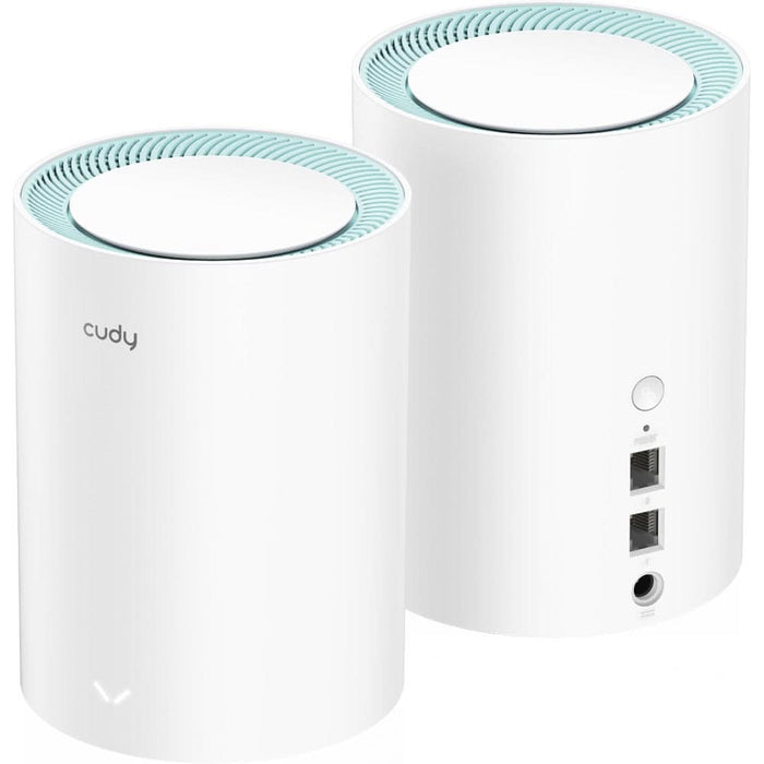 Sistem Wireless Mesh Gigabit CUDY M1300 AC1200, Wi-Fi 5, Dual-Band 300 + 867 Mbps, 2buc, alb WALTI