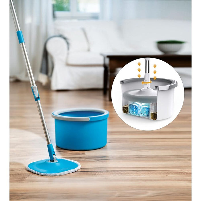 Set mop rotativ + galeata + maner MEDIASHOP Livington Clean Water, albastru WALTI