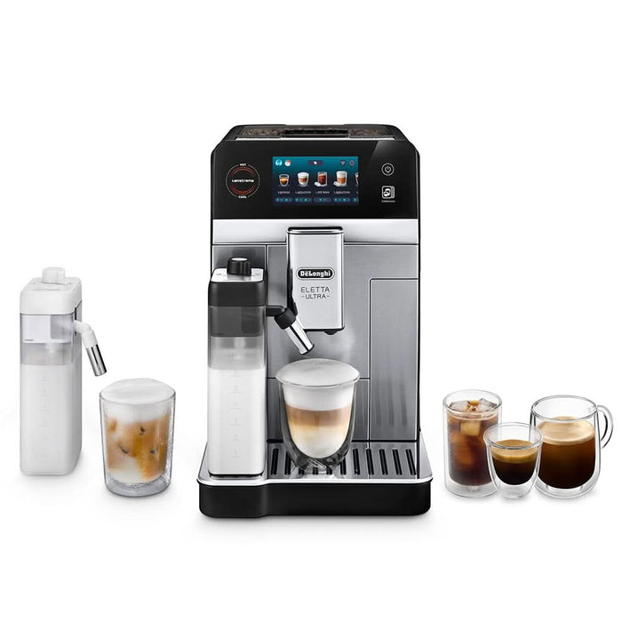 Espressor automat DELONGHI Eletta Ultra ECAM470.85.MB, 1.8l, 1450W, 19 bar, 50+ bauturi calde si reci, argintiu-negru WALTI