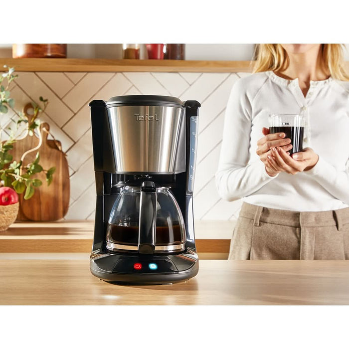 Cafetiera TEFAL Subito CM5S1DE0, 1.25l, 1000W, 15 cesti, negru-argintiu WALTI