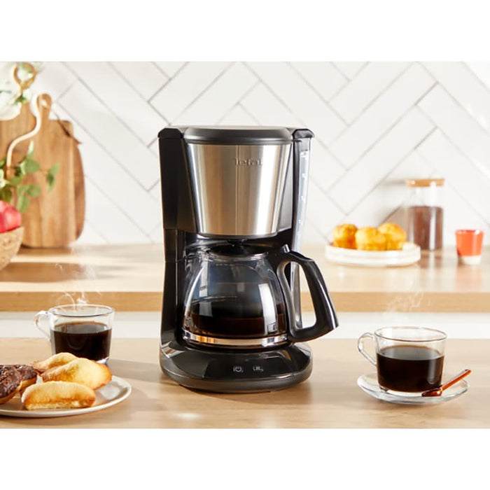 Cafetiera TEFAL Subito CM5S1DE0, 1.25l, 1000W, 15 cesti, negru-argintiu WALTI