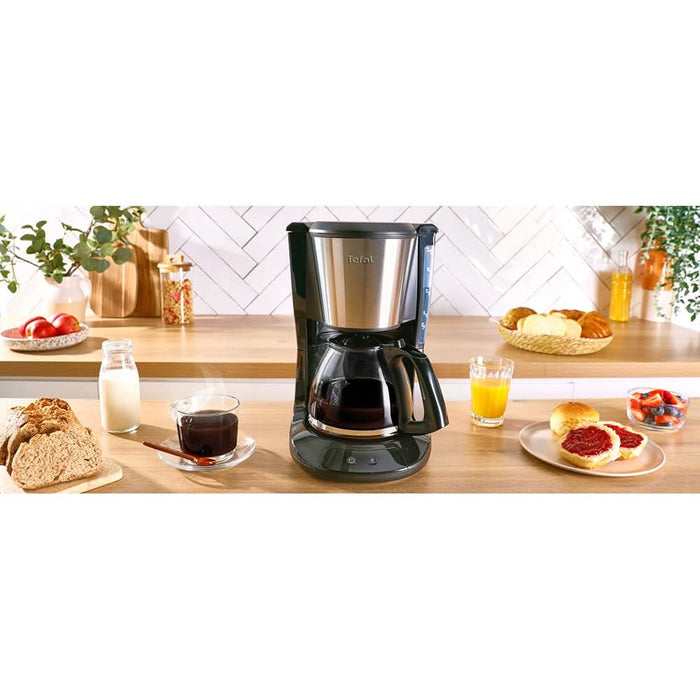 Cafetiera TEFAL Subito CM5S1DE0, 1.25l, 1000W, 15 cesti, negru-argintiu WALTI