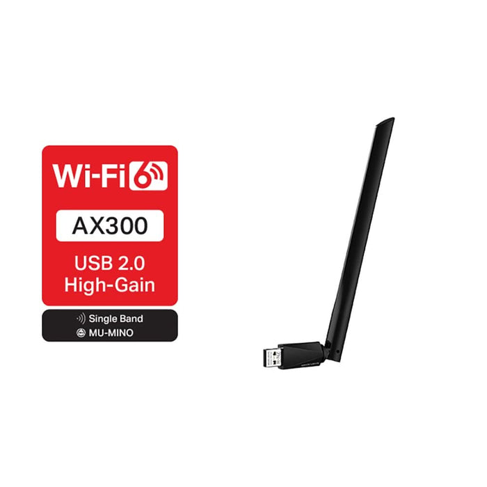 Adaptor USB Wireless MERCUSYS MA14H High-Gain AX300, 287 Mbps, negru WALTI