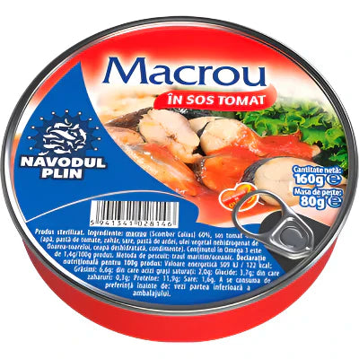 NAVODUL PLIN Macrou in Sos Tomat 160 g - WALTI WALTI