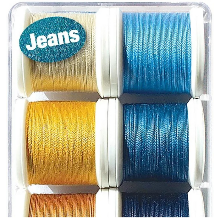 Set papiote MADEIRA Aerofil Jeans No.120, 8 buc, multicolor WALTI