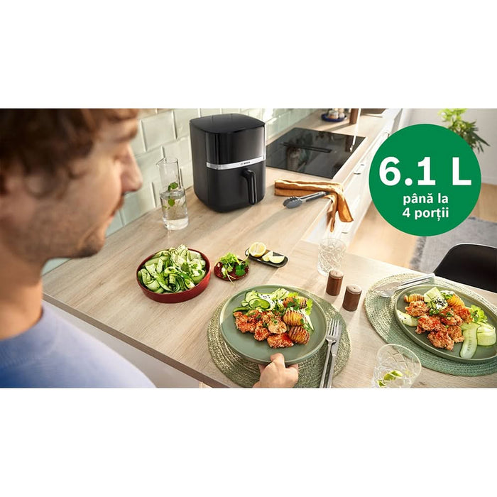 Friteuza cu aer cald BOSCH Seria 4 MAF462B0, 6.1l, 2050W, negru-argintiu WALTI