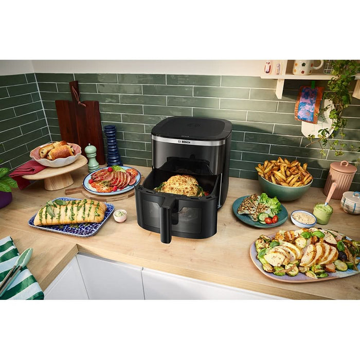 Friteuza cu aer cald BOSCH Seria 6 MAF671B0, 7.2l, 1800W, negru-argintiu WALTI