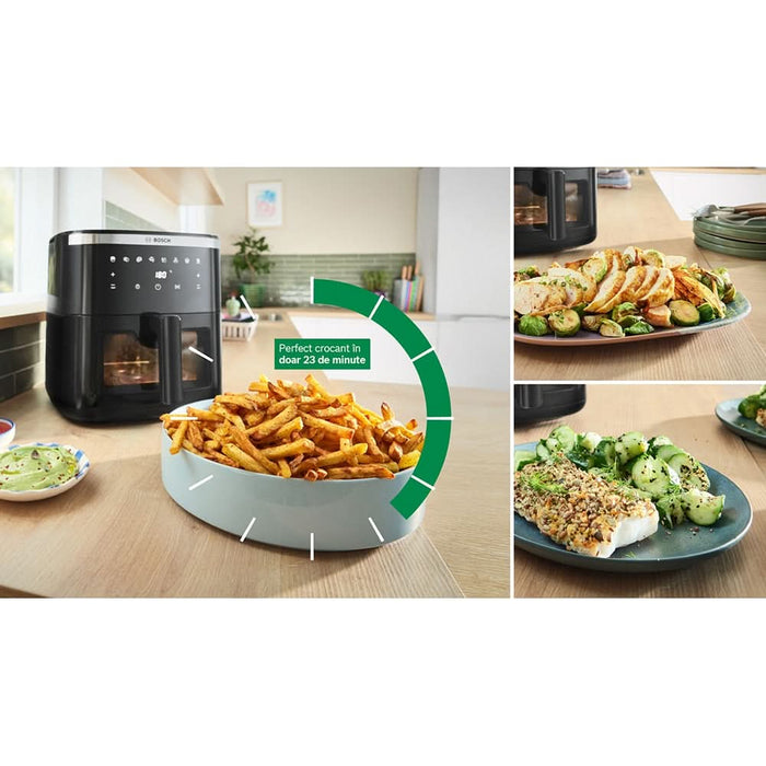Friteuza cu aer cald BOSCH Seria 6 MAF671B0, 7.2l, 1800W, negru-argintiu WALTI