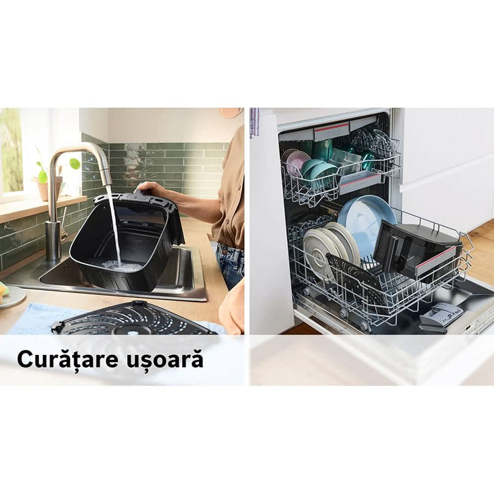 Friteuza cu aer cald BOSCH Seria 6 MAF671B0, 7.2l, 1800W, negru-argintiu WALTI