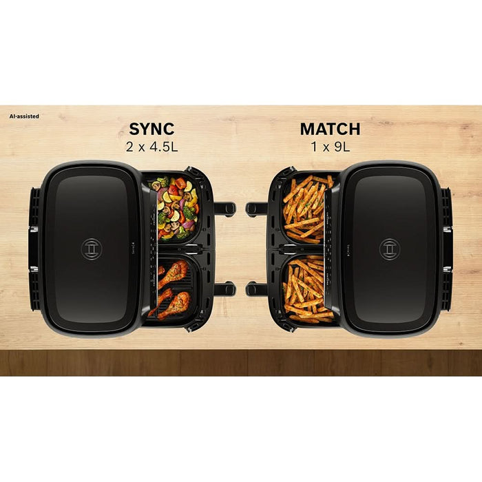 Friteuza cu aer cald dubla BOSCH Seria 4 MAFD440B1, 9l, 2500W, negru-argintiu - WALTI WALTI