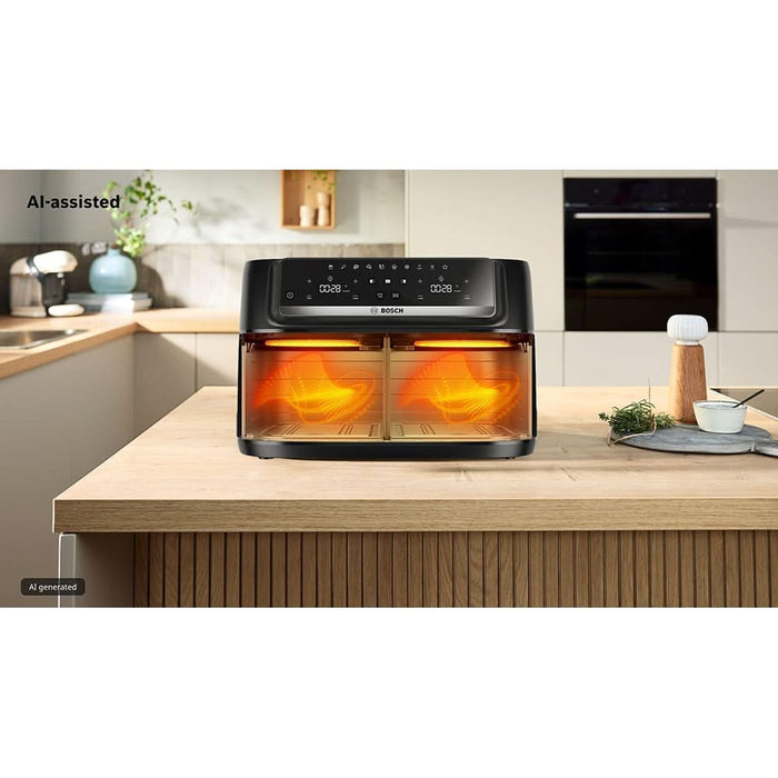 Friteuza cu aer cald dubla BOSCH Seria 4 MAFD440B1, 9l, 2500W, negru-argintiu - WALTI WALTI