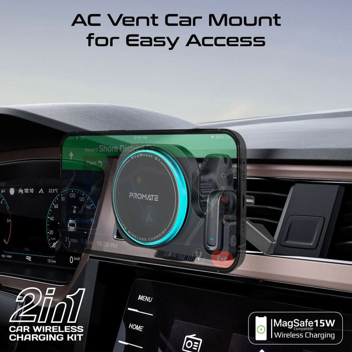 Incarcator wireless auto PROMATE MAGMOUNT-BT, 15W, MagSafe, negru WALTI