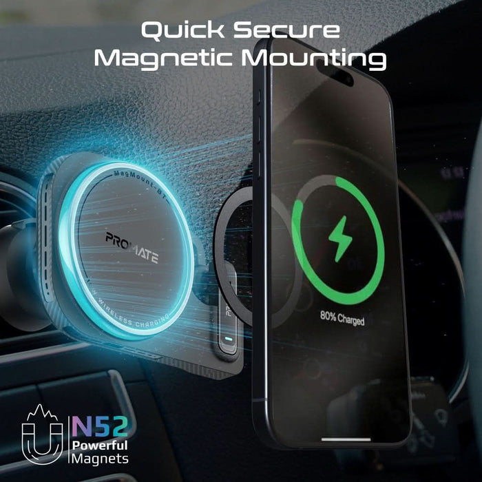 Incarcator wireless auto PROMATE MAGMOUNT-BT, 15W, MagSafe, negru WALTI