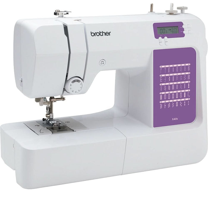 Masina de cusut BROTHER X40S, 850imp/min, 40 programe, alb-mov WALTI