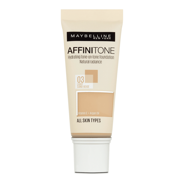 MAYBELLINE NEW YORK Affinitone fond de ten 03 Light Sand Beige, 30 ml WALTI